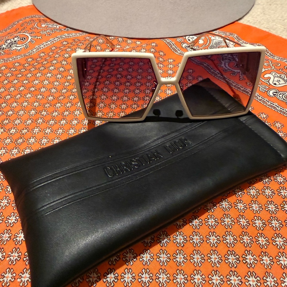 Dior Geometric White Sunglasses
